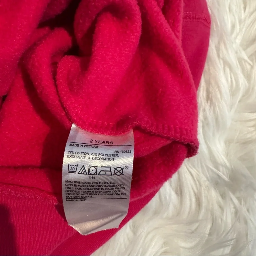 GAP Baby Girl 2T Pink 1969‎ Logo Fleece Sweatshirt Cozy